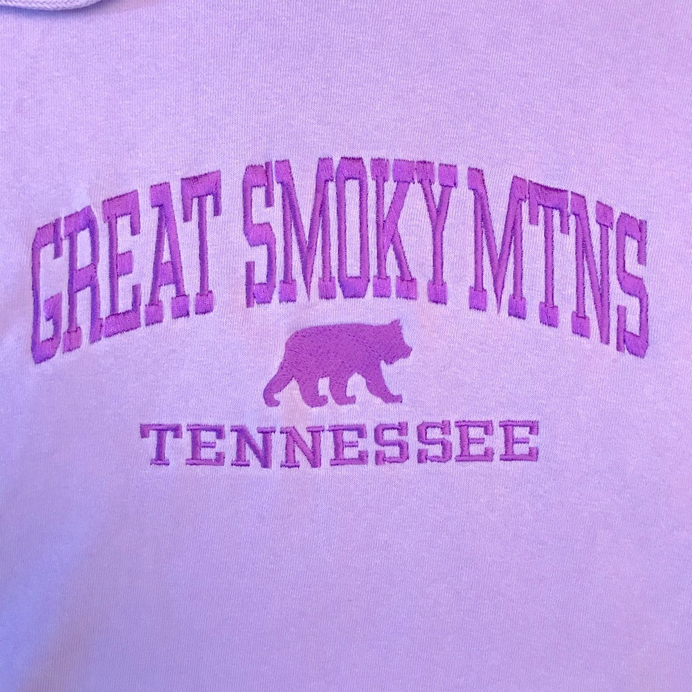 Great Smoky Mountains Tennessee Hoodie Sweatshirt Adult Large Oversized Purple - Picture 5 of 8